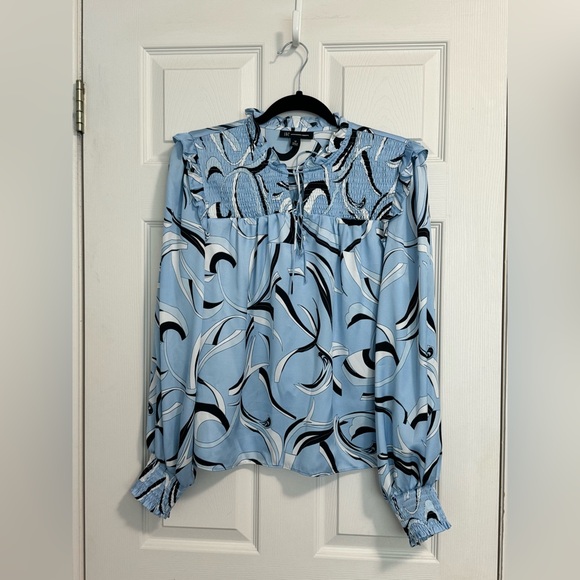 INC International Concepts Tops - INC Smocked Printed Blouse